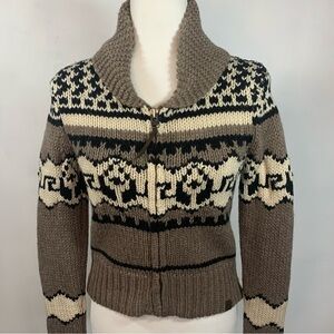 Aritzia TNA Sweater Rare Atkinson Lambs Wool Sweater Jacket Cowichan style XS